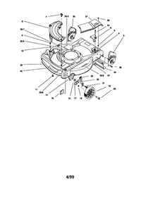 Housing And Wheel Assembly Diagram and Parts List for 10335 9900001 AND UP Lawn Boy Lawn Mower
